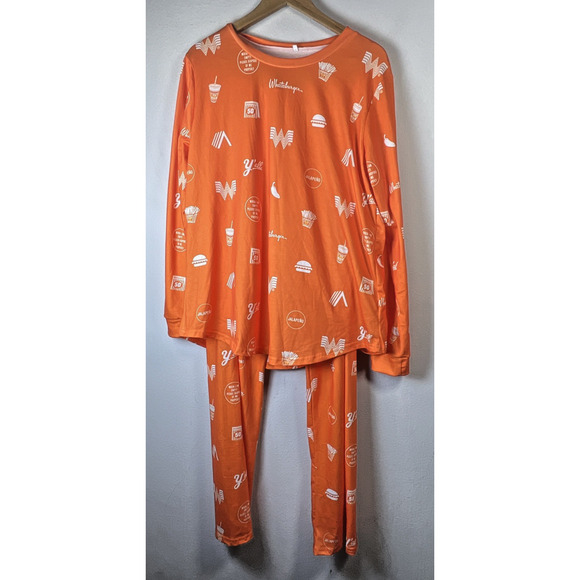 Whataburger Adult PJ's Pajama Set Size Medium lounge hamburger fries shake ya'll - Picture 3 of 14